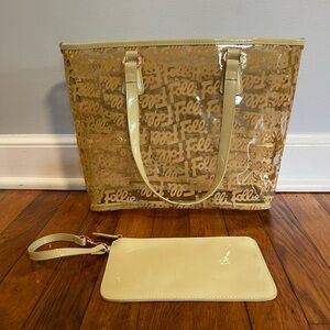 Beautiful Folli Monogram Tote with Clutch